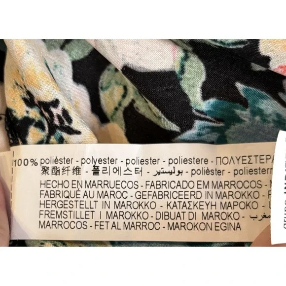 Zara Floral Puff Sleeve Satin Mini Dress Womens Small Cottage Milkmaid Coquette - Picture 6 of 8